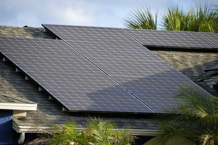 Solar system on private house roof